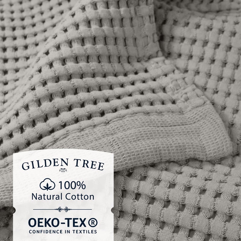 GILDEN TREE Waffle Bath Sheet Quick Dry Towel, Thin Luxury Bath Towels, 40x80 Large Bath Towels 2 Pack Bath Sheets, Modern Style (Pewter) - Image 2